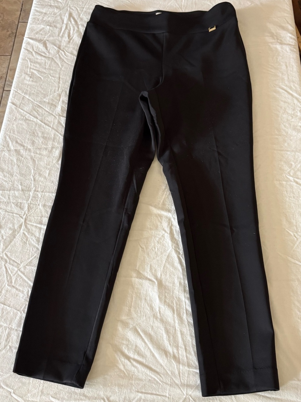 Anne Klein Black Pull-On Ponte Trousers